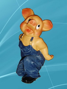 玻璃钢卡通雕塑    小猪