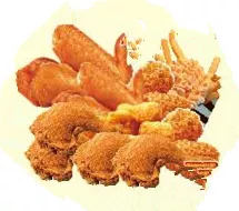 脆皮鸡腿4块+香辣鸡翅4块+奥尔良烤翅4块+湾仔鸡块+薯条